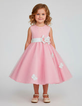 Vestido de niña Gerat color rosa y blanco