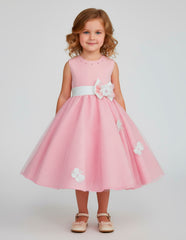 Vestido de niña Gerat color rosa y blanco