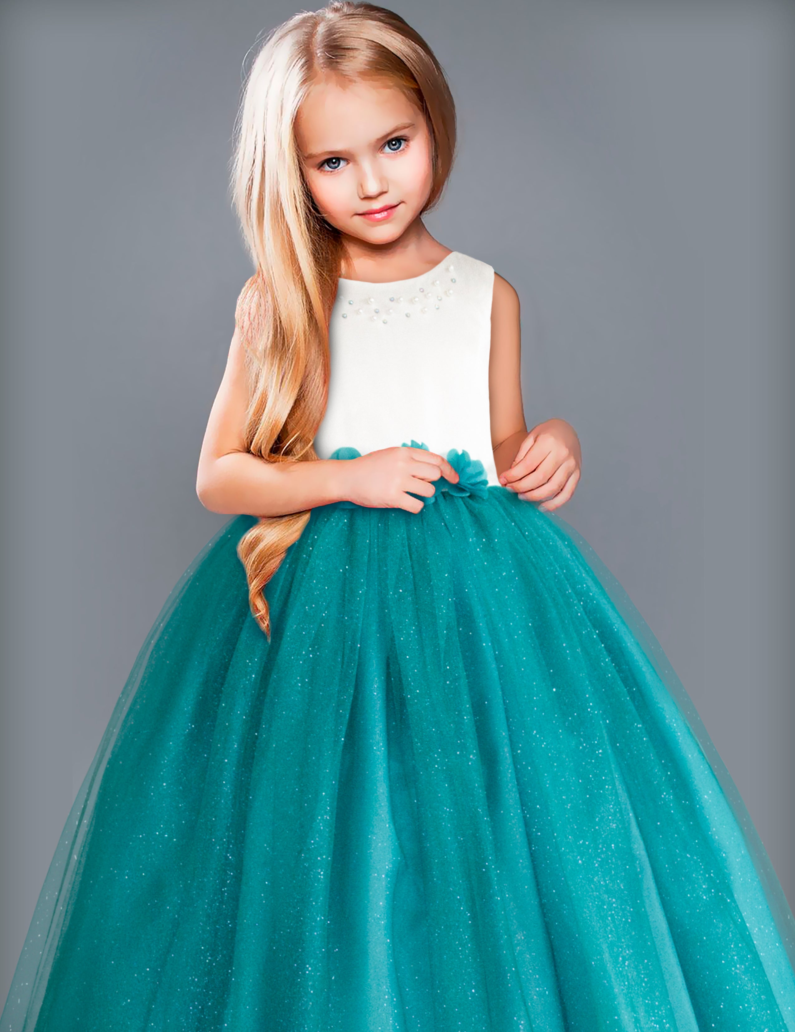 Vestido Formal Vestidos De Niña Color Verde Jade Jade Vestidos