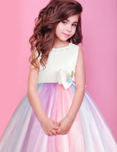 Vestido de Fiesta Unicornio Multicolor para Niñas 3 a 10 Años - Gerat