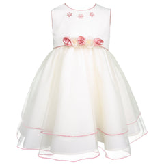 Vestido de Fiesta para Bebé Niña con Moño Rosa Tallas 12 y 18 Meses | Gerat