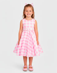 Vestido para niña Gerat de cuadros rosa