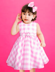 Vestido a Cuadros Rosa para Niñas de 2-3 años Gerat
