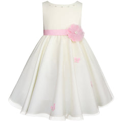 Vestido de para Niñas de 2-3 Años con Detalles Florales y Brillantes