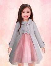 Conjunto de vestido con abrigo fiesta para niña 2 y 3 años Gerat