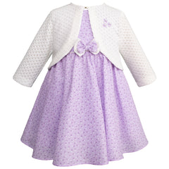 Vestido Floral lila para Bebés con Torera Blanca - Gerat