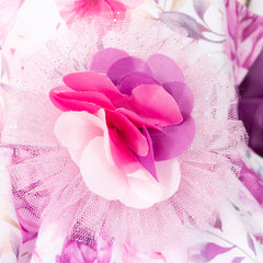 Vestido Floral Gerat para Niñas - Elegante Estampado Rosa y Púrpura