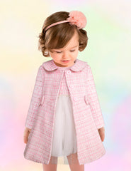 Abrigo de Fiesta para Bebé Niña en Tweed Rosa Tallas 12 y 18 Meses | Gerat
