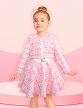 Conjunto de Vestido y Saco Rosa para Niñas de 6 a 10 Años | Gerat