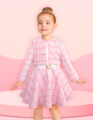 Conjunto de Vestido y Saco Rosa para Niñas de 6 a 10 Años | Gerat