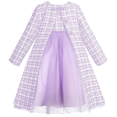 Conjunto de Vestido y Abrigo Lila para Niñas de 4 a 10 Años | Gerat