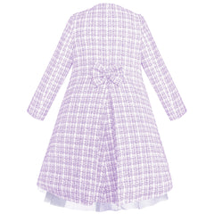Conjunto de Vestido y Abrigo Lila para Niñas de 4 a 10 Años | Gerat