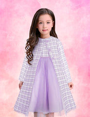 Conjunto de Vestido y Abrigo Lila para Niñas de 4 a 10 Años | Gerat