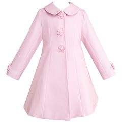 Abrigo Rosa con Detalles Florales para Niñas de 2 a 3 Años - Gerat