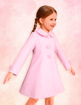 Abrigo Rosa con Detalles Florales para Niñas de 2 a 3 Años - Gerat