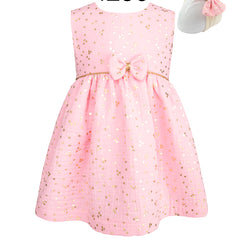 Vestido de Fiesta para Bebés Gerat en Rosa con Detalles Dorados - Elegancia y Dulzura