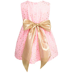 Vestido de Fiesta para Bebés Gerat en Rosa con Detalles Dorados - Elegancia y Dulzura