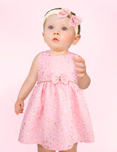 Vestido de Fiesta para Bebés Gerat en Rosa con Detalles Dorados - Elegancia y Dulzura