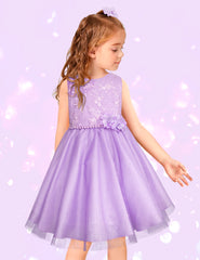Vestido de Fiesta Lila con Tul y Bordado Floral para Niñas - Gerat