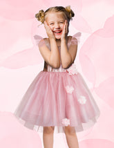 Vestido de Fiesta Rosa Brillante Gerat para Niñas 3 a 8 Años