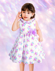 Vestido Floral Lila para Niñas de 2 a 3 Años Gerat