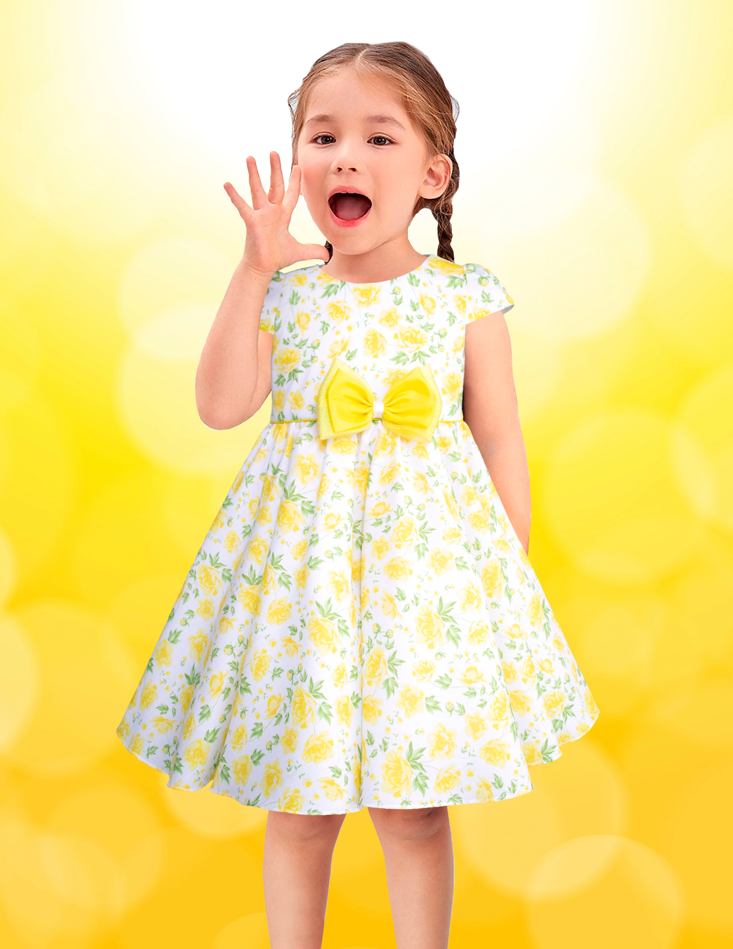 Niña Vestido Amarillo Blanco Vestido Blanco Para Niña De Años
