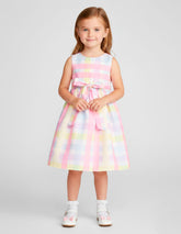 Vestido Cuadros Pastel para Niñas de 4 a 10 Años Gerat