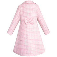Abrigo Elegante de Tweed Rosa para Niñas de 4 a 10 Años - Gerat