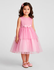 Vestido de Fiesta Rosa con Brillos Gerat para Niñas 3 a 8 Años