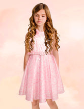 Vestido Junior Rosa Elegante con Cinturón para Niñas de 8 a 12 Años | Gerat