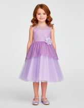 Vestido Lila de Fiesta para Niña Tallas 3 a 10 | Ideal para Graduaciones | Gerat