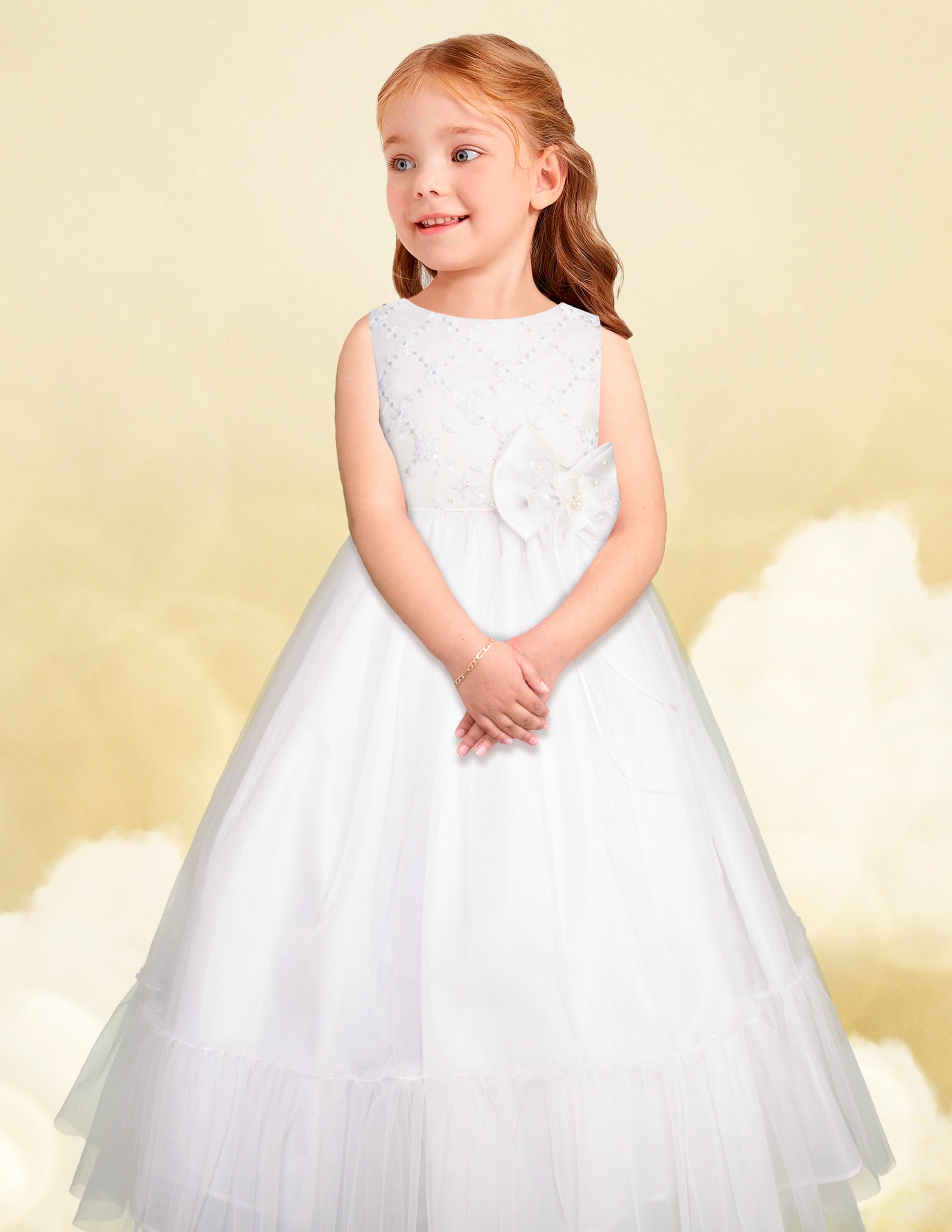 Vestido Largo Vestidos Blancos Para Niñas Elegantes Vestidos