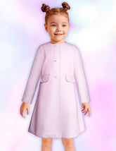Abrigo Rosa Claro de Fiesta para Niña con Perlas | Gerat