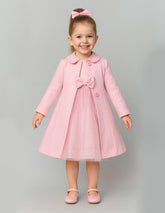 Vestido de Fiesta con Abrigo Rosa para Niña | Gerat | Tallas 4 a 10