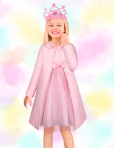 Vestido de Fiesta con Abrigo Rosa para Niña | Gerat | Tallas 4 a 10