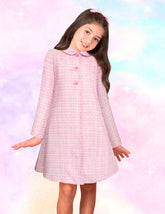 Abrigo de Fiesta para Niña Rosa Cuadros Elegante – Gerat