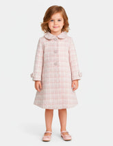 Abrigo rosa tweed y beige para niña pequeña Tallas 2, 3 y 3X