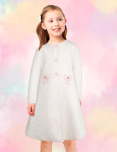 Abrigo hueso con moños bordados para niñas Gerat