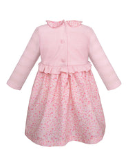 Vestido rosa floral para bebé con diadema incluida | Gerat