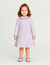 Abrigo Lila para Niña en Tweed con Botones Grandes - Gerat