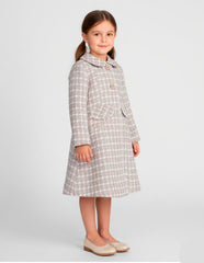 Abrigo de Fiesta Cuadro Vichy Beige para Niña - Gerat