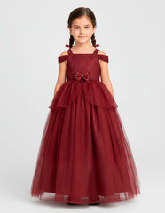 Vestido de Fiesta Largo Color Vino para Niñas | Gerat