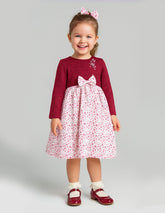 Vestido Gerat para Niñas con Talle Tejido y Falda Floral