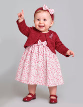 Vestido bata con torero color vino Gerat – Tallas 12 y 18 meses