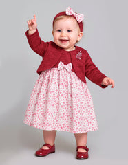 Vestido bata con torero color vino Gerat – Tallas 12 y 18 meses