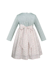 Vestido Gerat para niña con talle tejido verde