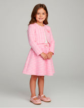 Conjunto Elegante para Niñas Gerat con Falda, Blusa y Saco Rosa