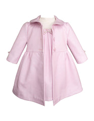 Conjunto para bebé abrigo y jumper rosa perla | Gerat | Tallas 12 y 18 meses