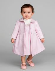 Conjunto para bebé abrigo y jumper rosa perla | Gerat | Tallas 12 y 18 meses