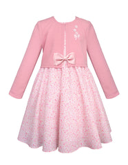 Vestido rosa floral con torero para niña - Gerat